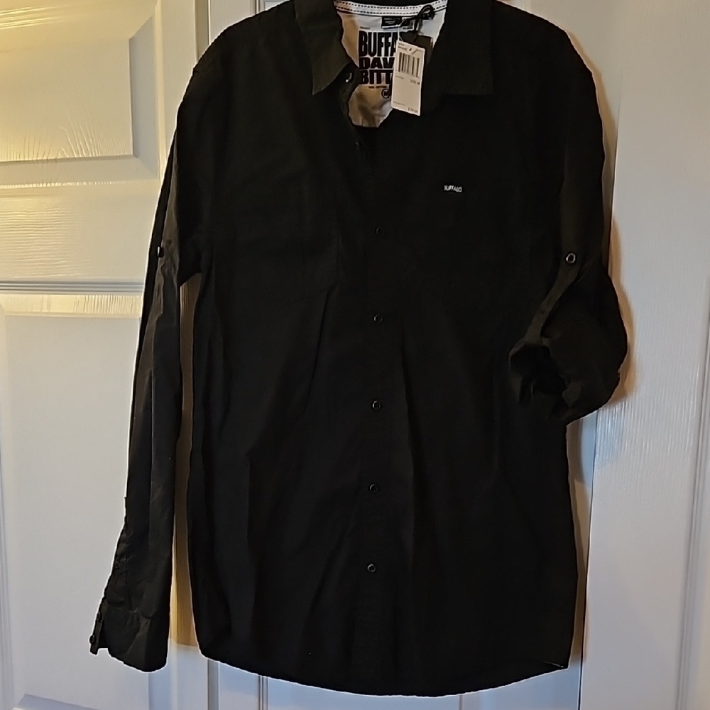 NWT Buffalo David Bitton Men's Black Shirt size M.
